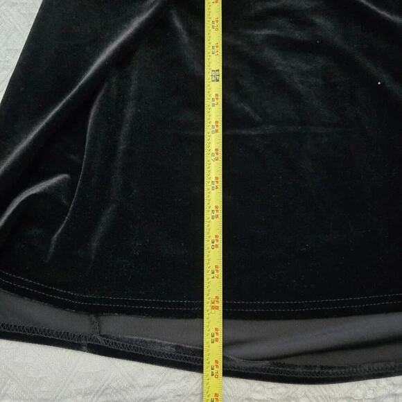 BISHOP & YOUNG  Halter Dress Whimsigoth Rock star girlfriend Black velvet Vamp - Picture 6 of 8